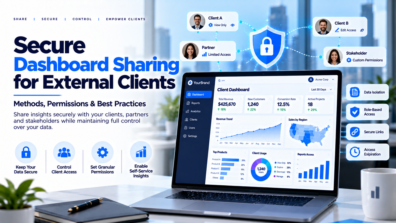 Secure Dashboard Sharing for External Clients: Methods, Permissions & Best Practices